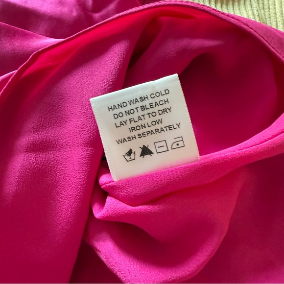 Lovers & Friends Hayes Mini Dress Magenta Pink Halter Satin Small FLAW - Picture 9 of 15